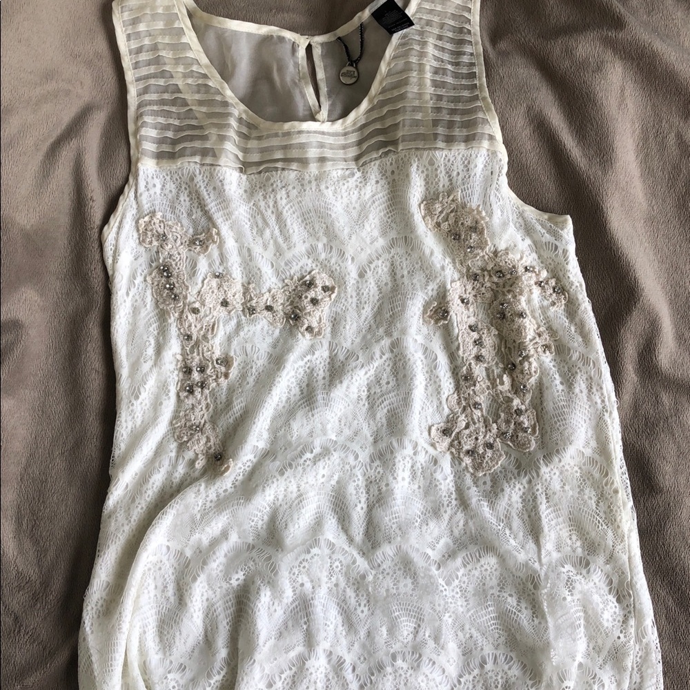 Miss Me Lace and Rhinestone Tank Top